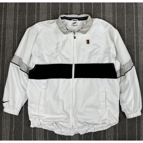 Nike Jacket Mens Medium White Challenge Court Track Vintage 90s‎ Tennis Vented - Picture 2 of 13